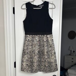 Donna Ricco Black and Snake Print Mini Dress